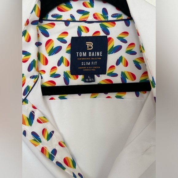 Pride Tom Baine White Button Up Dress Shirt - Picture 7 of 8